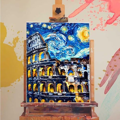 Paint by Numbers Kit for Adults Beginner, Landscape Paint by Numbers Colosseum, DIY Easy Acrylic Watercolor Oil Painting Kit with Brushes, Arts and Crafts for Adult for Home Decor 28x38 in U-99 - Image 3