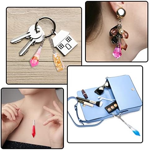 Suhome Crystal Resin Molds,15 PCS Silicone Molds for Resin, Pendulum Resin Pendant Molds for Making Necklace, UV - Image 3