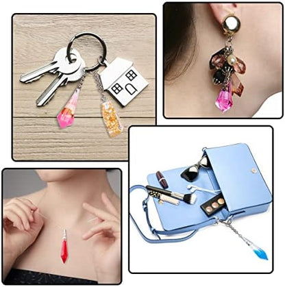 Suhome Crystal Resin Molds,15 PCS Silicone Molds for Resin, Pendulum Resin Pendant Molds for Making Necklace, UV - Image 3