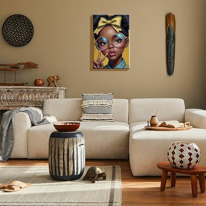 HeeBenor Framed Paint by Numbers Kit for Adults, Black Women, 8x12 Inch - Image 6