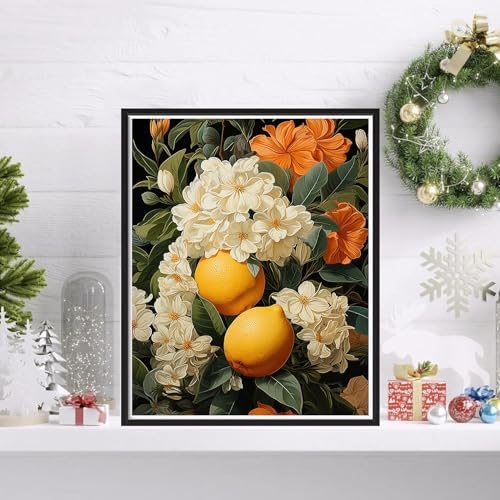 VIGEGU Lemon Flower Paint by Numbers Kit for Adults Beginner with Framed - Image 2
