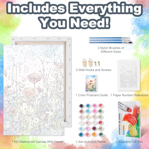 Kalonyth Flowers Framed Paint by Numbers Kit for Adults Beginner 8x12 inch - Image 5