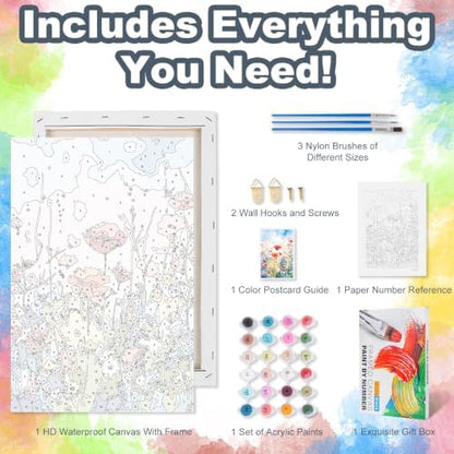 Kalonyth Flowers Framed Paint by Numbers Kit for Adults Beginner 8x12 inch - Image 5