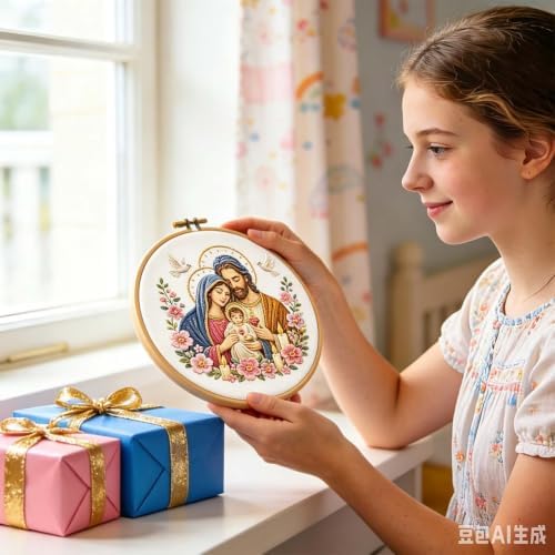 niurenmaoyi Jesus Embroidery Kit for Beginner,Cross Stitch Kit for Adult - Image 6