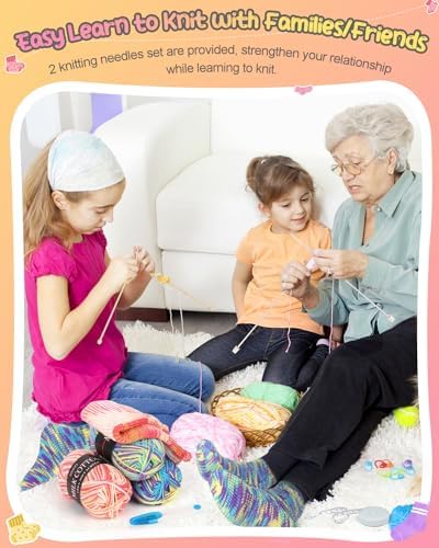 Katech Knitting Kit for Beginner Adults W/Socks Step-by-Step Instruction - Image 6