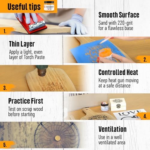Torch Paste - The Original Wood Burning Paste | Made in USA | Heat Activated Non-Toxic Paste for Crafting & Stencil Wood Burning | Accurately & Easily Burn Designs on Wood, Canvas, Denim & More | 3 OZ - Image 5