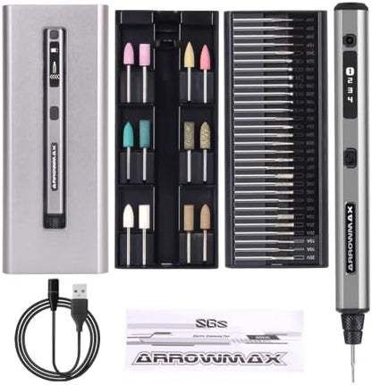 ARROWMAX Engraving Pen for Metal Wood Glass Plastic with OLED, 30000 RPM by ARROWMAX