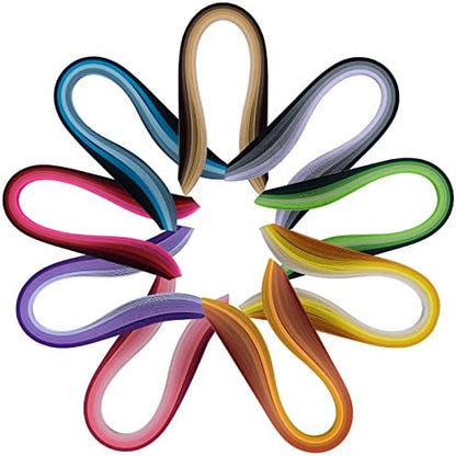 Paper Quilling Strips, 3/16 x 15.4 in (5mm x 39cm), 900 Pieces, 36 Colors - Image 2