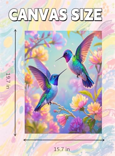 TINDAY Paint by Numbers Kit for Adults Paint by Number for Adults Beginner Hummingbird Painting by Number for Adult on Canvas Acrylic Painting Wall Decor 16x20 in - Image 5