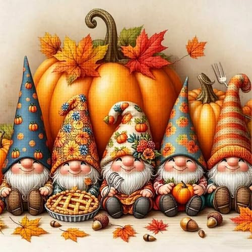 KYOQFVN Halloween Stamped Cross Stitch Kits - Gonme Counted Cross Stitch Kit - 11CT Cross-Stitch Patterns Dimensions Needlecrafts Embroidery Kits Kit for Home Decor 14×14 Inch by KYOQFVN