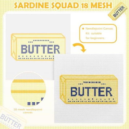 XunYee Needlepoint Canvas Kit, Butter - Image 3