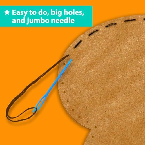 KRAFUN Beginner Sewing Kit, Sew Sloth & Leaf, Pre-Cut Felt, Kids Ages 5+ - Image 4