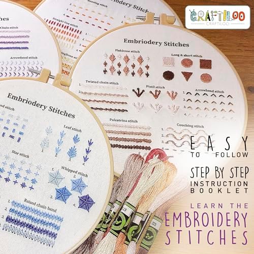 Practice Embroidery Kit for Beginners - Learn Stitches Sampler Kit - Image 4