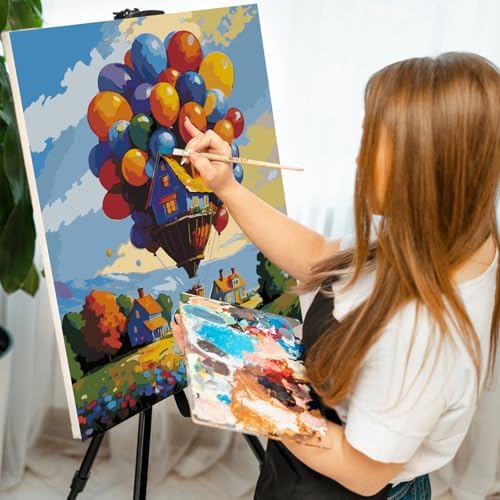 Paint by Numbers Kit for Adults, Balloon House Number Painting, 16x20 Inch - Image 6