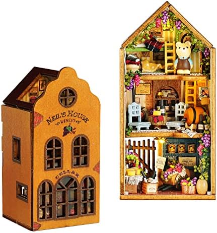 Mini 3D Wooden Doll House Craft Model with LED,DIY Miniature and Furniture Dollhouse Kit,Creative Room Idea for Valentine's Day Birthday Gift (Neil's Workshop) by Montidey