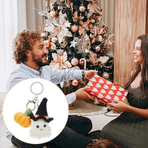 ORIGACH 4 Pcs Halloween Ghost and Mini Pumpkin Crochet Kit for Beginners, DIY Crochet Kit for Adults, Complete Crochet Keychain Set with Step by Step Video Tutorial for Halloween Parties Gatherings - Image 6