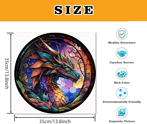 Meothan Dragon Paint by Numbers Kits for Adults 13.8”W x 13.8”L - Image 3