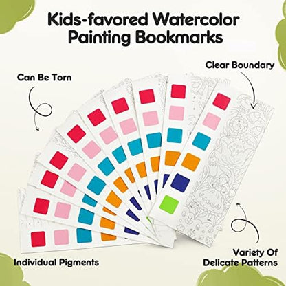 3pack Watercolor Painting Coloring Books Pocket Watercolor Paint Bookmarks - Image 4