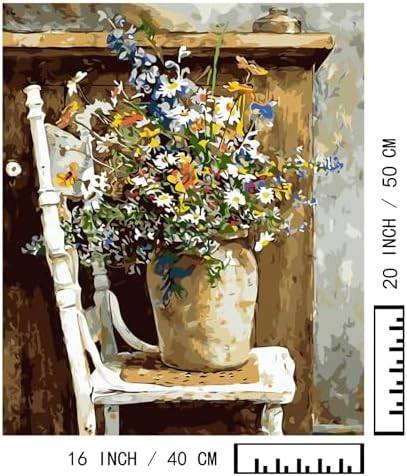 BAISITE Paint by Numbers Kit for Adults Beginners,20" Lx16 W Canvas for Painting Kits for Adults in Colorful Box Daisy Vase-BSC003-Already Stretched on a Wooden Frame - Image 7