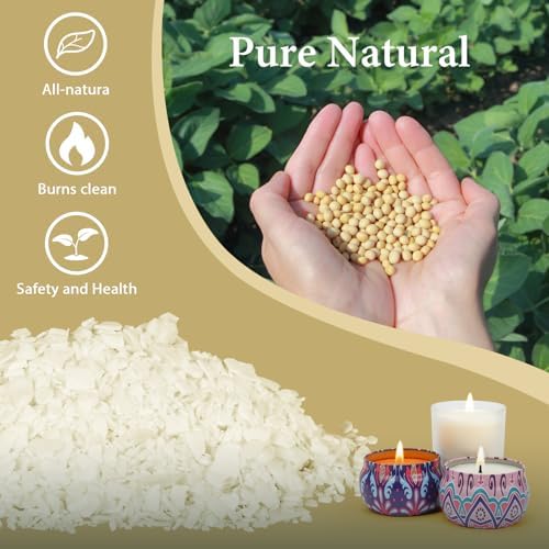 SACATR 10LB Soy Wax for Candle Making, 100% Soy Wax - Natural Candle Wax- No additives and Pure, Premium Quality Candle Wax for Candle Making - Image 2