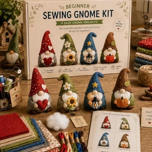 Handmade DIY Sewing Kit for Adults with Pre-Cut Fabric & Supplies DIY Ornament Sewing Kit for Beginners Adults Home Decor & Gifts - Image 4
