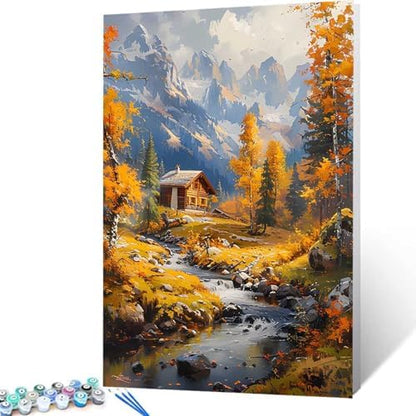 Paint by Numbers Kit for Adults Beginner, Landscape Paint by Numbers Autumn, DIY Easy Acrylic Watercolor Oil Painting Kit with Brushes, Arts and Crafts for Adult for Home Wall Decor 12x16 in 1-54 - Image 4