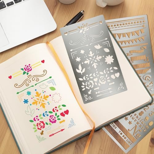 3PCS Planner Stencils, Metal Journal Stencil for Wood Burning - Image 6