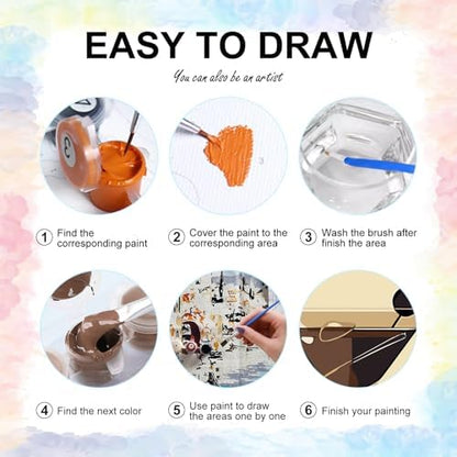 Yezavesu 6 Pack Paint by Numbers Kit for Adults Beginner 8x12 Inch, Cocktail Adult Paint by Number Kits on Canvas Without Frame, DIY Acrylic Cocktail Painting by Numbers for Home Wall Decor Gift - Image 5