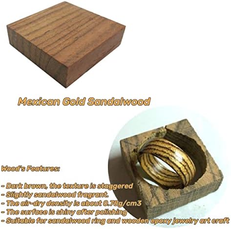 DEUXPER Exotic Wood Blocks, Ring Blank, 4x4x1cm, 21Pcs - Image 7
