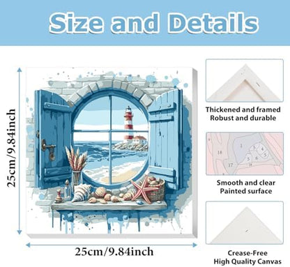 Beach Paint by Numbers Kit for Adults Beginner, Paint by Numbers 10x10 Inch - Image 3