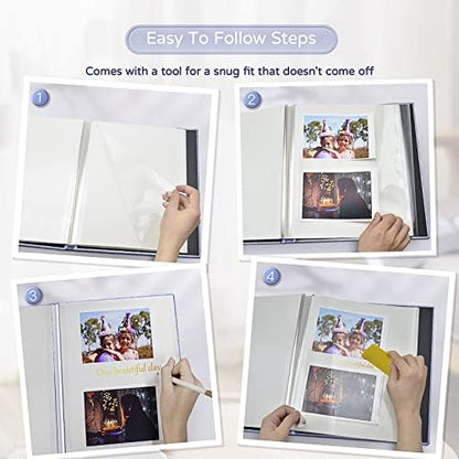 Popotop Large Photo Album Self Adhesive 4x6 5x7 8x10 Scrapbook Album DIY Picture Book,Gifts for Mom,Family Baby and Wedding,with Metal Pen and Plastic Board - Image 4