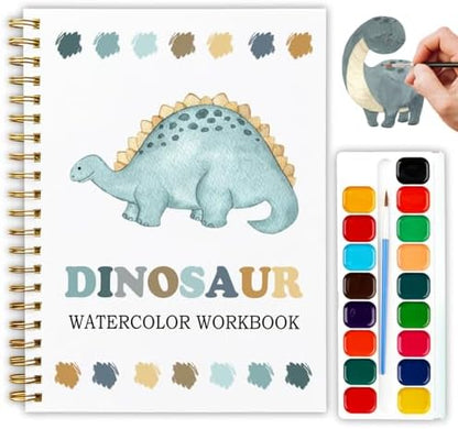 12 Dinosaur Patterns Watercolor Set, Painting Book for Beginners, Fun Family Art Activity Kit, Creative DIY Gift for Adults, Dino Lover Stress Relief Workbook by Unknown