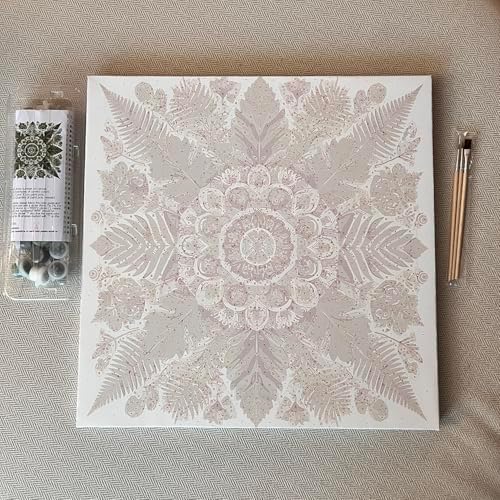 ColourMost's Original Paint by Numbers Kits-Serenity Mandalas-Botanical#01 (16"x16" / 40x40cm) Includes Paints, Canvas, and Brushes, Perfect for Beginners and Advanced Painters (Unframed Canvas) - Image 2