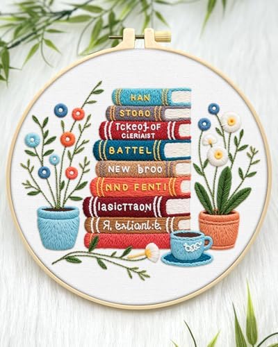 ERKOON Embroidery Kit for Beginners Adult, Cross Stitch Set Include Embroidery Cloth Hoops Threads for Craft Lover Hand Stitch with Embroidery Skill Techniques (Books) - Image 3