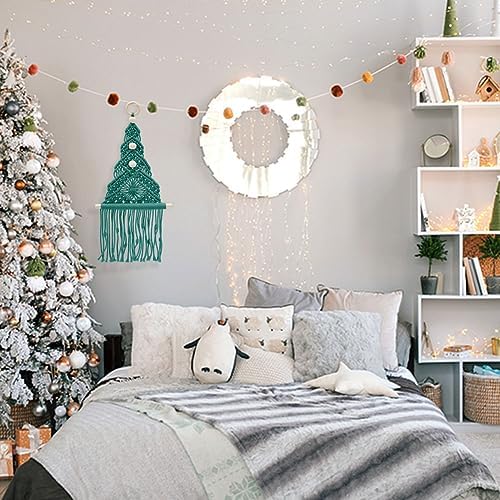 INFUNLY Christmas Tree Macrame Kit Winter DIY Macrame Kit for Adult Beginners Green Xmas Tree Macrame Wall Hanging Macrame Cord Kit for Christmas Halloween Home Room Decor with Instruction - Image 6