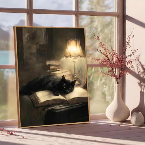 Black Cat Paint by Numbers Kit for Adults Framed Canvas, Frameworkless - Image 2