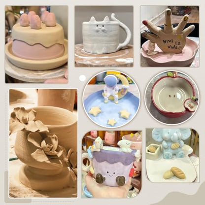 10 Colors Air Dry Clay 5.5lbs Natural Pottery Clay for Wheel Throwing Self Hardening Modeling Clays Natural Porcelain for Adults Beginners Advanced Sculptors Professional DIY Art Craft - Image 5