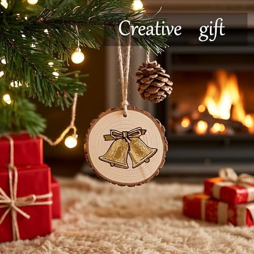 Natural Wood Slices for Crafts, 40 Pcs Unfinished Pine Wood Circles - Image 6
