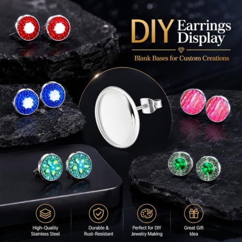 300 Pcs Earring Posts, Silver with Silver and Clear - Image 6
