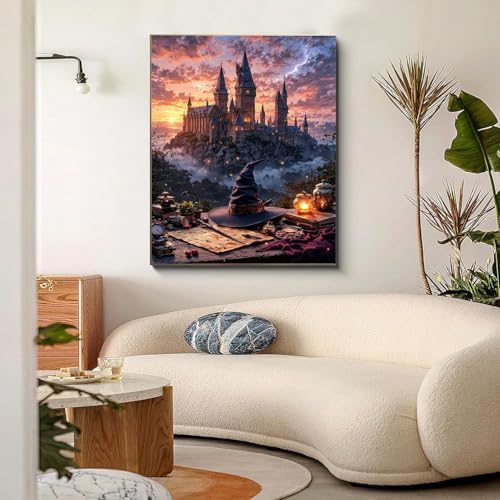 Magic Castle Paint by Numbers Kit for Adults Framed Canvas, Frameworkless - Image 2
