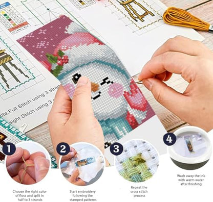 6 Set Christmas Cross Stitch Bookmark, Counted Cross Stitch Bookmarks with 6 Different Christmas Patterns, DIY Bookmark Kit for Adults and Beginners(6 Pack) - Image 3