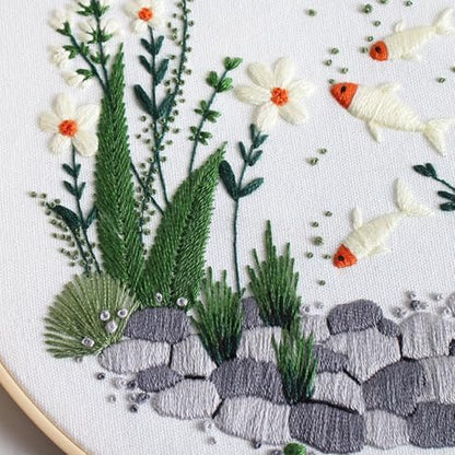 GLTAYLMY Fish Embroidery Kit for Beginners Adults,3 Set Cross Stitch Kits with 1 Plastic Embroidery Hoops,Needles and Color Threads,Needlepoint Kit for Hand Embroidery Starter - Image 5