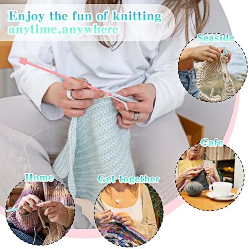 14 PCS Knitting Needles, 4 Mm-10 Mm Colorful Single Point Knitting Needle, Plastic Knitting Needles Set for Beginners Making Sweater, Scarf - Image 3