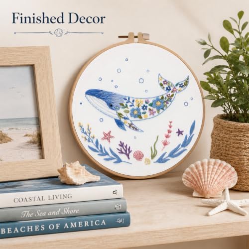 Louise Maelys Embroidery Kit for Beginners, Whale Ocean Needlepoint Kit - Image 6