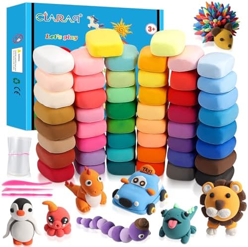Air Dry Clay Kit for Kids – 50 Colors 15g Each, Non-Toxic Modeling Clay Set by CiaraQ
