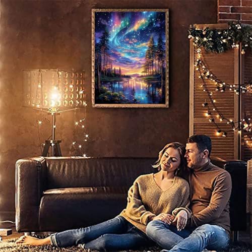 Tiwabb Aurora Starry Night Stamped Cross Stitch Kits for Adults Beginners - Image 6