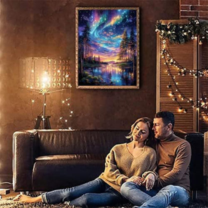 Tiwabb Aurora Starry Night Stamped Cross Stitch Kits for Adults Beginners - Image 6