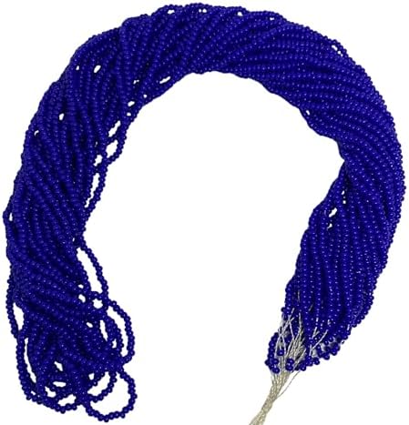 11/0 Glass Seed Beads, 12 String Hanks, Small Craft Beads, 2 mm (Royal Blue) by Unknown
