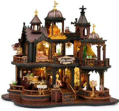 CUTEROOM DIY Miniature House Kit, Wooden Dollhouse Kit with LED Magic Tiny House Kits for Adult Best Birthday (Edinburgh Castle) by CUTEROOM