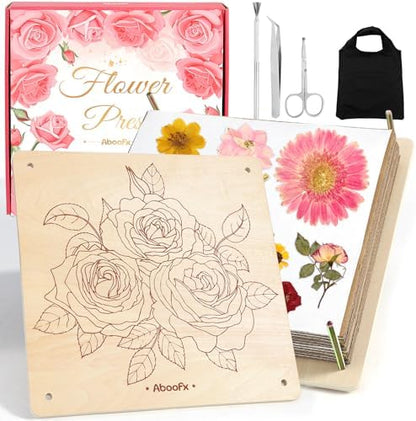 Aboofx Flower Press Kit, 11.2" x 11.2" Wooden Flower Pressing Kit by Aboofx